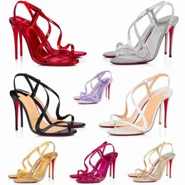Rosalie Sandals Heel Summer Red Stiletto High Heels Women Dress Shoes Silver Grey Black White Pink Brown Gold Beige Purple Party Wedding Shoe