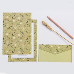 Gift Wrap Paper Envelopes Stationery Set Floral Stationary Letter Printing Lined Envelope Sets Writing Japanese Kawaii Business Flower