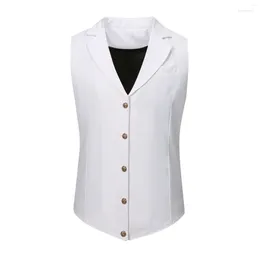 Men's Vests 897504629 Men's Vest Solid Wedding Clothing Waistcoat Winter Work All Seasons Autumn Business Casual Double-Breasted