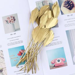 10pcs Gold Sier Goose Feather Natural Plumes DIY Jewellery Handwork Making Accessories Decoration Feather for Crafts