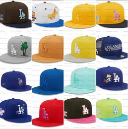 LA Men's Snapback Hat Los Angeles Flowers Caps Red New Team Sport Baseball Adjustable Hats World Ed Hearts Series Love Hustle Su01-05