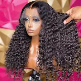 250 Density Curly Lace Front Human Hair Wigs For Women Brazilian Loose Deep Wave 13x4 HD Lace Frontal Human Hair Wig Pre Plucked