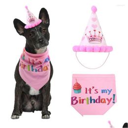 Dog Apparel Dog Apparel Fashionable Celebration Festive Unique Fun Cute Pet Hat For Birthday Party Supplies Costume Selling Drop Deliv Dhepx
