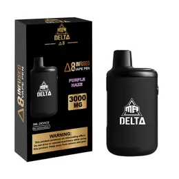 Mr delta D8 oil 3ml disposable vape pens with 3000mg delta 8 oil thick oil HHC THCP prefilled ship From Miami