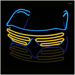 Party Decoration Party Decoration Novelty Led Glasses Light Up Shades Flashing Luminous Rave Night Christmas Activities Wedding Birthd Dhjun