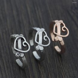 Cluster Rings Youe Shone Women Cute Dog Print Charm Bone Heat Jewellery Lover Tiny Simple Style Ring