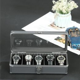 Watch Boxes Aluminum Box Storage Case Transparent Skylight Boxws Organizer Wrist Display Holder Collection Accessories