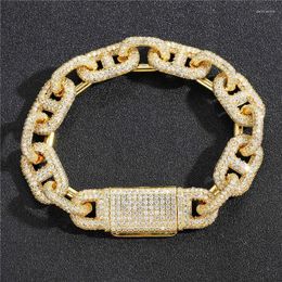 Link Bracelets 15MM High Quality Bracelet For Men Women Bling Iced Out 5A CZ Hip Hop Jewellery