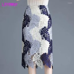 Skirts Water Soluble Lace Half Length Skirt Over Knee One Step Fashionable And Versatile Mid Covered Hip
