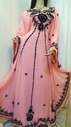 Ethnic Clothing Women Dubai Dress Peach Gown Moroccon Farasha