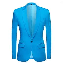 Men's Suits Fashion Business Sky Blue Costume Homme Wedding Men Groom Tuxedos Terno Masculino Prom Blazer