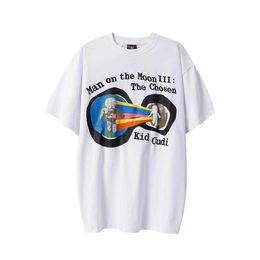 Designer Fashion Vintage T shirt American Stereoscopic Foam heaven on earth Short Sleeve High Street Loose Tee