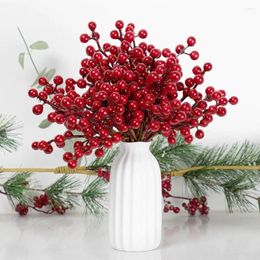 Party Decoration Realistic Holly Berries Artificial Red Berry Stems For Diy Christmas Decorations Wreaths Table Ornaments