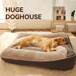 kennels pens HOOPET Dogs Cats Bed Mat Large Dog Mat Warm Pet Nest Kennel For Small Medium Large Dogs Puppy Kitten Plus Size Sleeping Mattress 231101