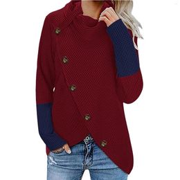 Women's Sweaters Button Wind Collar Long-Sleeved Wrap Sweater Sweatshirt Pullover Tops Winter Fashion Casual