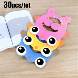 Baby Walking Wings 30Pcs/lot Baby Shower Cap Adjustable Hair Wash Hat For Baby Ear Protection Safe Children Kids Shampoo Shield Bath Head Cover 231101