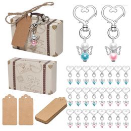 Gift Wrap Kraft Paper Box For Baby Shower Candy Mini Suitcase Angel Keychain Label Birthday Wedding Reveal Return