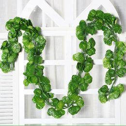 Decorative Flowers Artificial Plant Green Ivy Leaf Dill Vine Silk Rattan Garden Wedding Party Hanging Decorations Fake Foliage