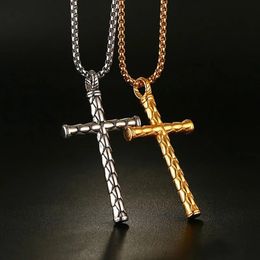 Candle Cross Pendant Couple Necklaces Women Mens Stainless Steel Jewellery for Neck Fashion Christmas Gifts for Girlfriend Wholesale