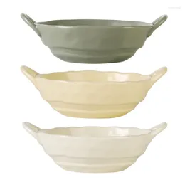 Bowls Ceramic Soup Porcelain Serving Bowl With Doundle Handle Crocks