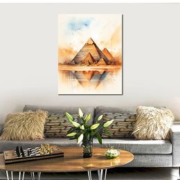 World Famous Building Pyramid Egypt Modern Art Abstract Canvas Print Picture Poster for Study Room Wall Decor