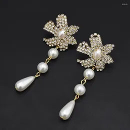 Dangle Earrings Baroque Big Pearl Charm Bridal For Wedding Party Crystal Rhinestone Star Brincos Oorbellen Jewellery 2023