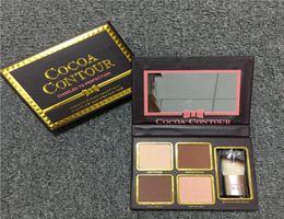 New Makeup COCOA Contour Highlighters Palette Nude Color Face Concealer Chocolate Eyeshadow with Contour Buki Brush DHL 5788726