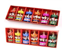 Wood Carousel Horse Ornaments Wood Craft Christmas Ornaments Mini Beautiful Wooden Xmas Children Gift Toys New Year Christmas Gift4281267