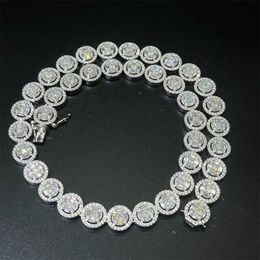 Wholesale Cuban Iced Hip Hop Fashion Styles 925 Silver Sunflower Vvs Baguette Moissanite Chains Personalised Necklace