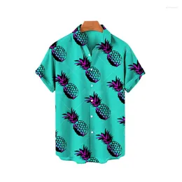 Men's Casual Shirts Hawaiian Man Oversized Beach Elegant Shirt Men Novelties Trend Pineapple Pattern Vintage Clothing Body Corinthians