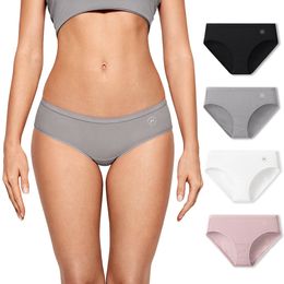 Women's Panties 4 Pack Natrelax Underwear Cotton Low Rise Modal Hipster Ladies Tagless Panty Soft Solid XS S M L XL 231031