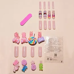 False Nails Holiday Fake Gel Cartoon-inspired Waterproof 3d Candy Charms Full Cover Tips Diy Nail For Women