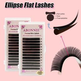 False Eyelashes Abonnie 12rows Flat For Extensions Highly Soft And Light Split Tip Lashes Black Cilia Ellipse