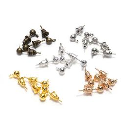 20-50pcs/lot 3/4/5/6mm Pin Findings Stud Earring Basic Pins Stoppers Connector For DIY Jewellery Making Accessories Supplies Jewellery MakingJewelry Findings