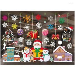 Party Decoration Party Decoration Christmas Window Paste Colour Tree Santa Claus Gift Pattern Sticker White Snowflake Wall Year Drop De Dhdvc