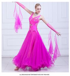 Stage Wear Ballroom Dance Competition Dresses Female Waltz Dancing Costumes Girls Fringe Foxtrot Flamenco Suit D-0121