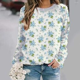 Women's Hoodies Autumn Clothing Plant Flower Printing Tops Turtlneck Sweater Long Sleeve Casual Versatile Pullover Women Sweatshirts