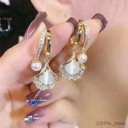 Stud New Fashion Trend Design Elegant Exquisite Simple Pearl Gingko Earrings Women Jewellery Party Gifts Wholesale R231101