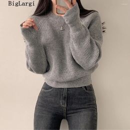 Women's Sweaters 2023 Autumn Knitted Sweater Women Lazy Oaf Pullover O-neck Pullovers Korean Harajuku Jumper Ladies Tops