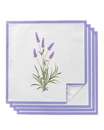 Table Napkin 4pcs Violet Flower Lavender Romance Square 50cm Party Wedding Decoration Cloth Kitchen Dinner Serving Napkins