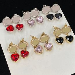 Designer Fashion Brand Stud coloured Diamond Earrings Pendant Necklaces Luxury Hoops Dangle Letters Ladies Crystal Pearl Earring G Wedding Jewerlry