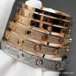 Fashionable and Charming All Over the Sky Star Wide Narrow LOVE Screwdriver Bracelet with Full Diamond for Men Women With Original Box
