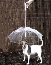 Cool Pet Supplies Useful Transparent PE Pet Umbrella Small Dog Umbrella Rain Gear with Dog Leads Keeps Pet Dry Comfortable in Rain2177190