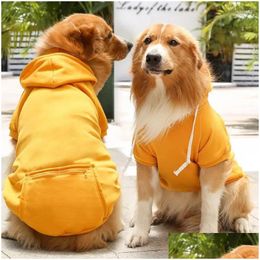 Dog Apparel Dog Apparel Winter Pet Clothes Dogs Hoodies Fleece Warm Sweater Soft Pets Clothing Zipper Pocket Costume Coat M L Xl Acces Dh5Av