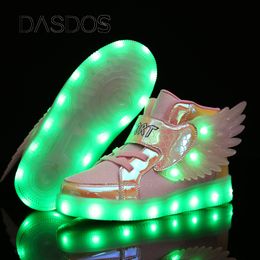 Sneakers Size 27-37 Children's Led Shoes Boys Girls Lighted Sneakers Glowing Shoes for Kid Running Sport Breathable Casual Luminous Sole 230331