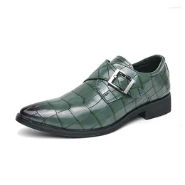 Dress Shoes Luxury Buckle Leather Men High Quality Male Business Casual Vintage Wedding Banquet Formal Shoe Anti-skid