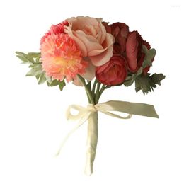 Decorative Flowers Wedding Flower Bouquet Decoration Artifical Roses Office Decor Home Table