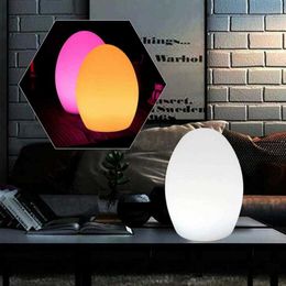 Night Lights Egg Shape LED Night Lights USB Rechargeable RGB Pat Light Sleeping Eye Protection Lamp Home Cafe Bar Table Lamp Baby Kids Gift P230331