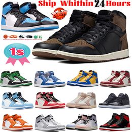 Jumpman 1 basketball shoes 1s men women high og Lucky green Chicago Lost and Found University Blue Ice mid Light Smoke Grey SE Space Jam mens Designer Sneakers