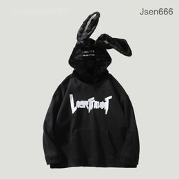 psycho bunny Hip Hop Designer Funny Rabbit Ears Hoodies for Men Sweatshirt Mens Streetwear Letter Printed Hooded Pullovers Couples Bape Suprem Hoodie DEQB